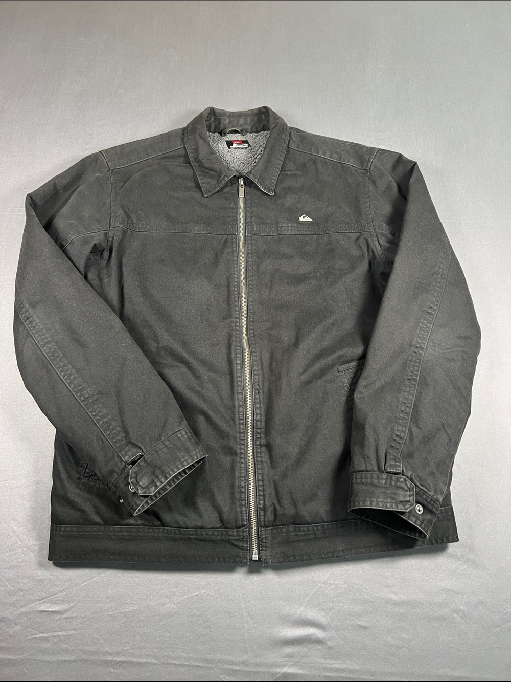 Quiksilver Men’s Black Sherpa-Lined Zip Jacket